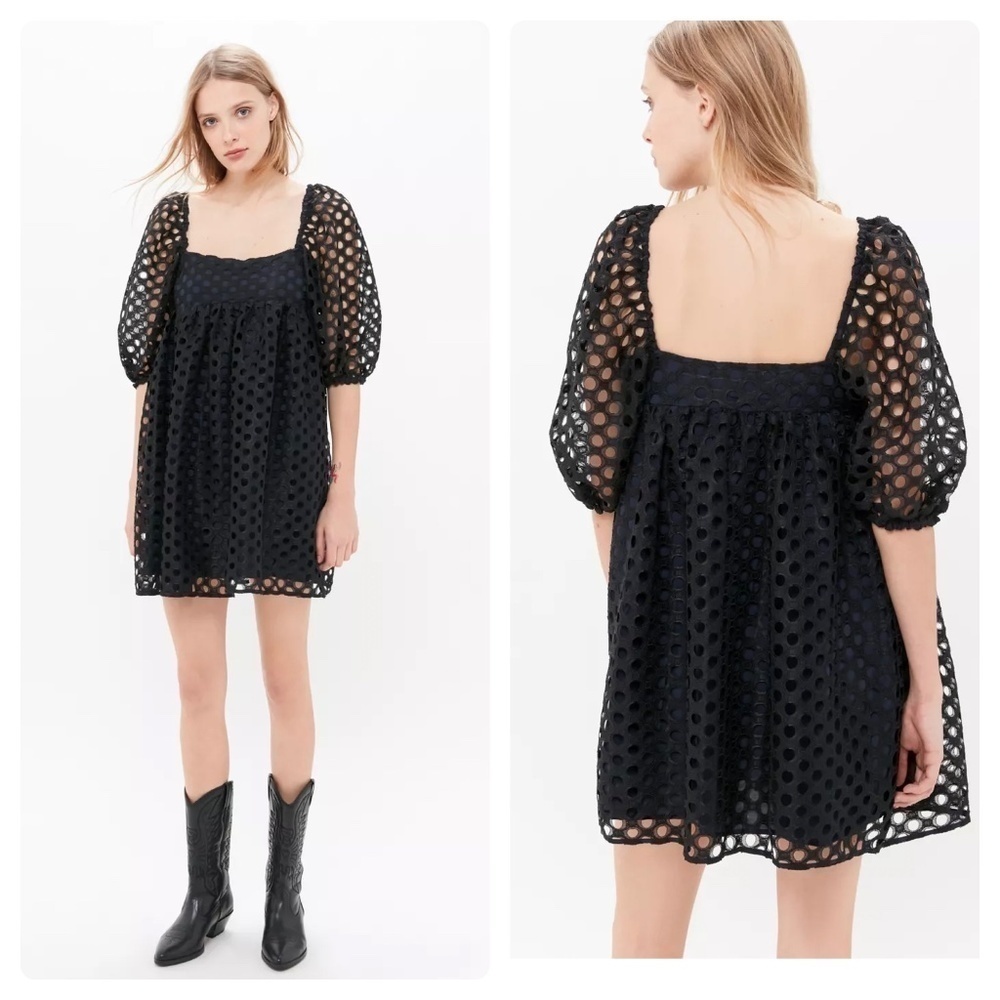UO Kimchi Blue Moe Dot Lace Mini Dress SZ XS